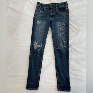 American Eagle High Waisted Distress Skinny Jeans